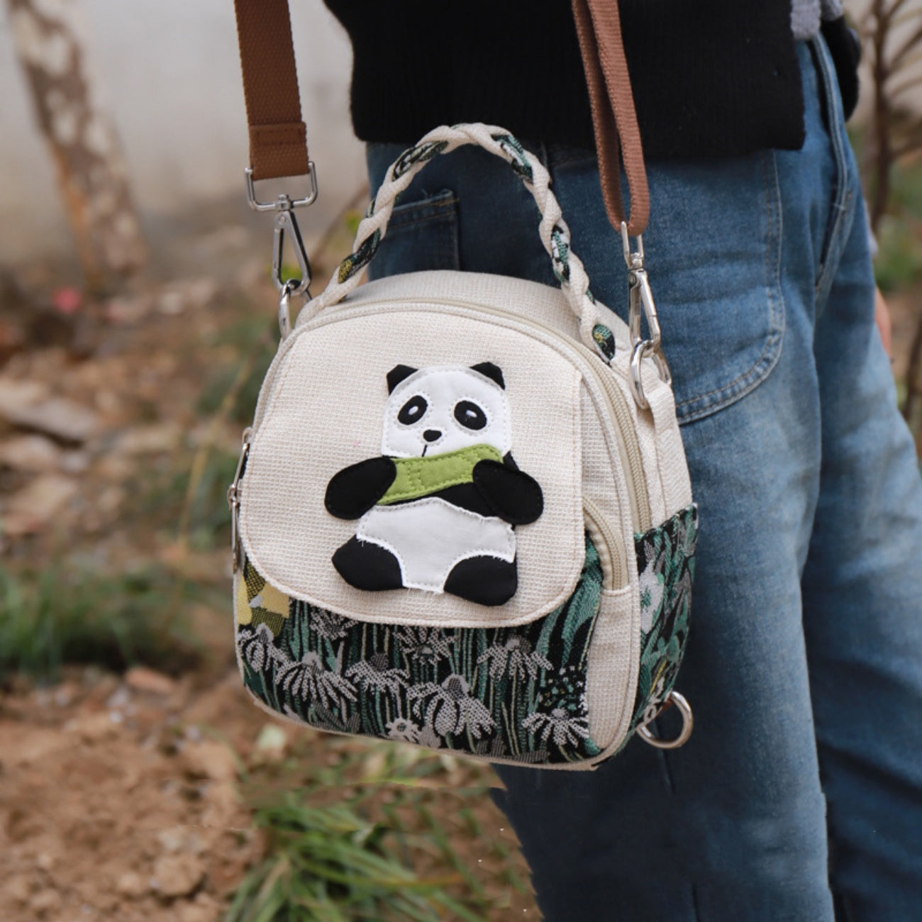 Panda shaped canvas tote multi style birthday gift for girlfriend