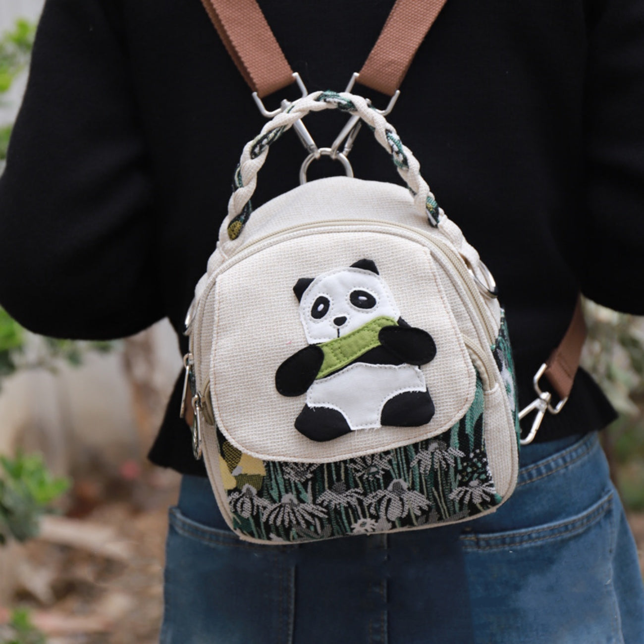 Panda shaped canvas tote multi style birthday gift for girlfriend