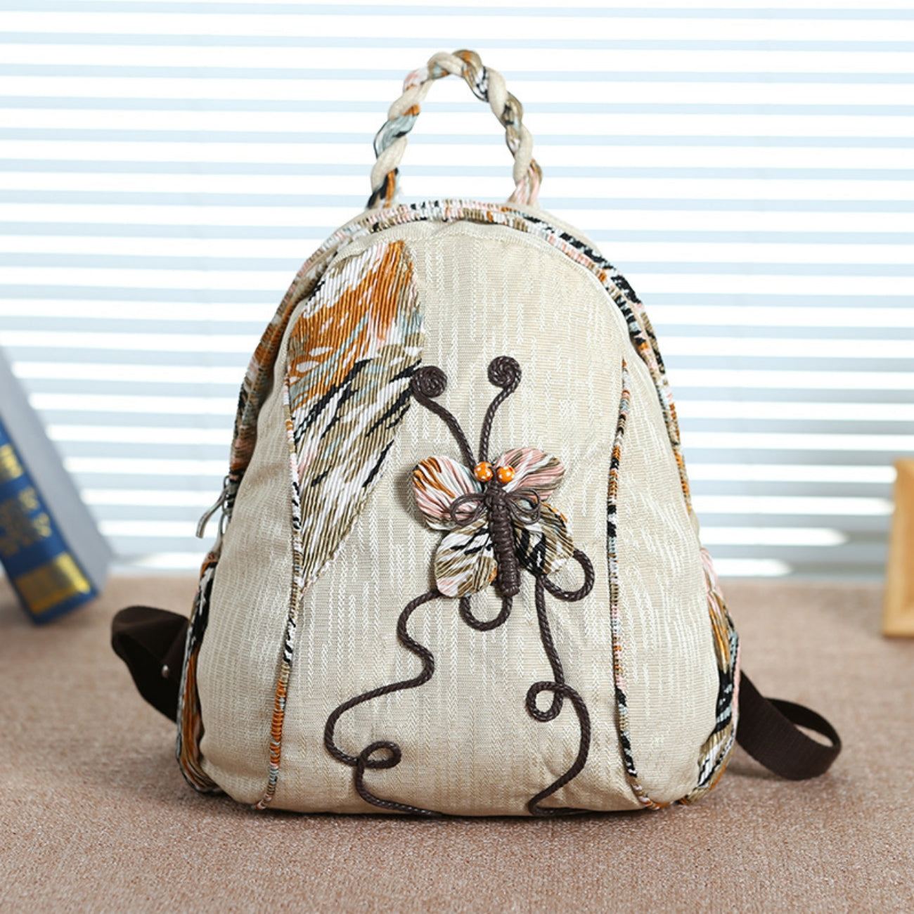 Butterfly Large Capacity canvas backpack Portable Commuter Travel Holiday Gift for Girlfriend