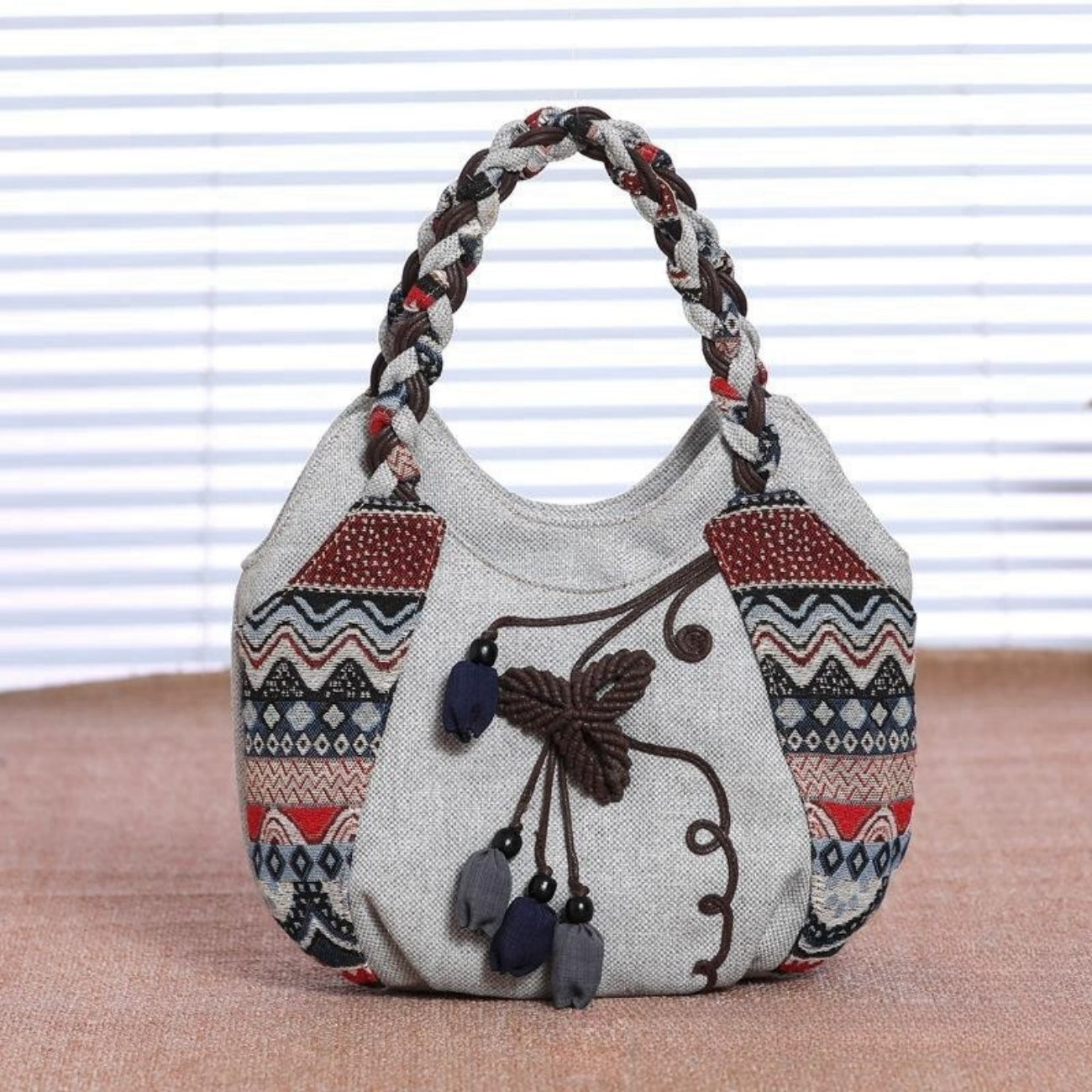 Hand-held woven canvas tote with large capacity, portable shopping holiday gift for girlfriend and mother