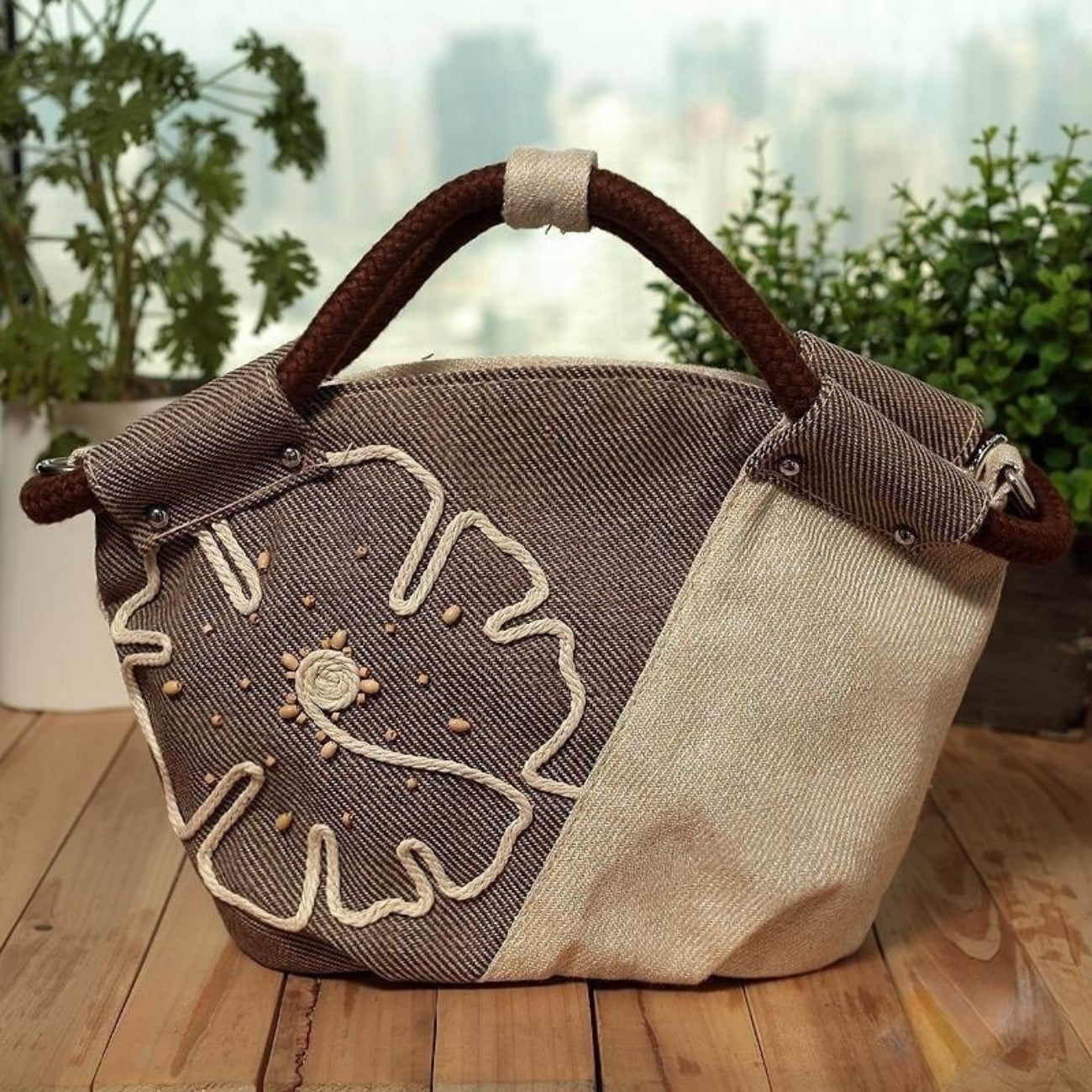 Sunflower Handheld Crossbody Portable Commuter canvas sling bag Birthday Gift for Girlfriend and Mother