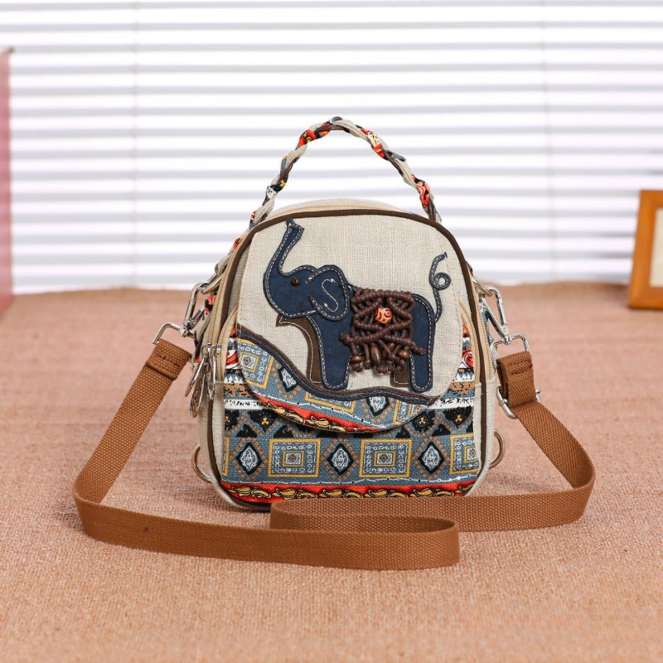 Multi functional small bags canvas sling bag with multiple compartments, single shoulder crossbody bag, canvas backpack