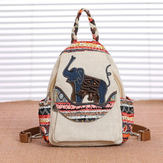 Canvas backpack, lightweight elephant shaped holiday gift for girlfriend