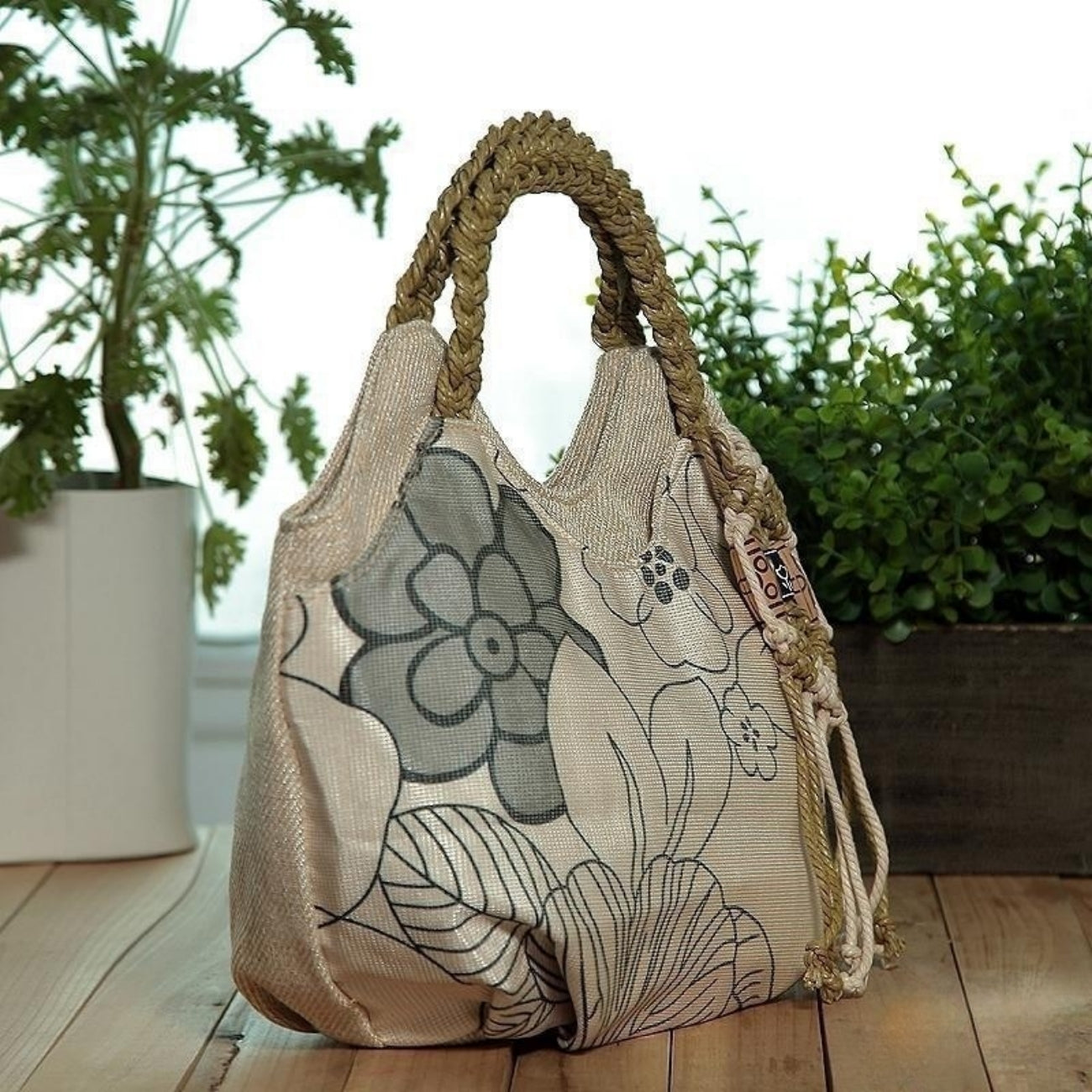 Ethnic style canvas tote woven women's bag as a birthday gift for girlfriend and mother