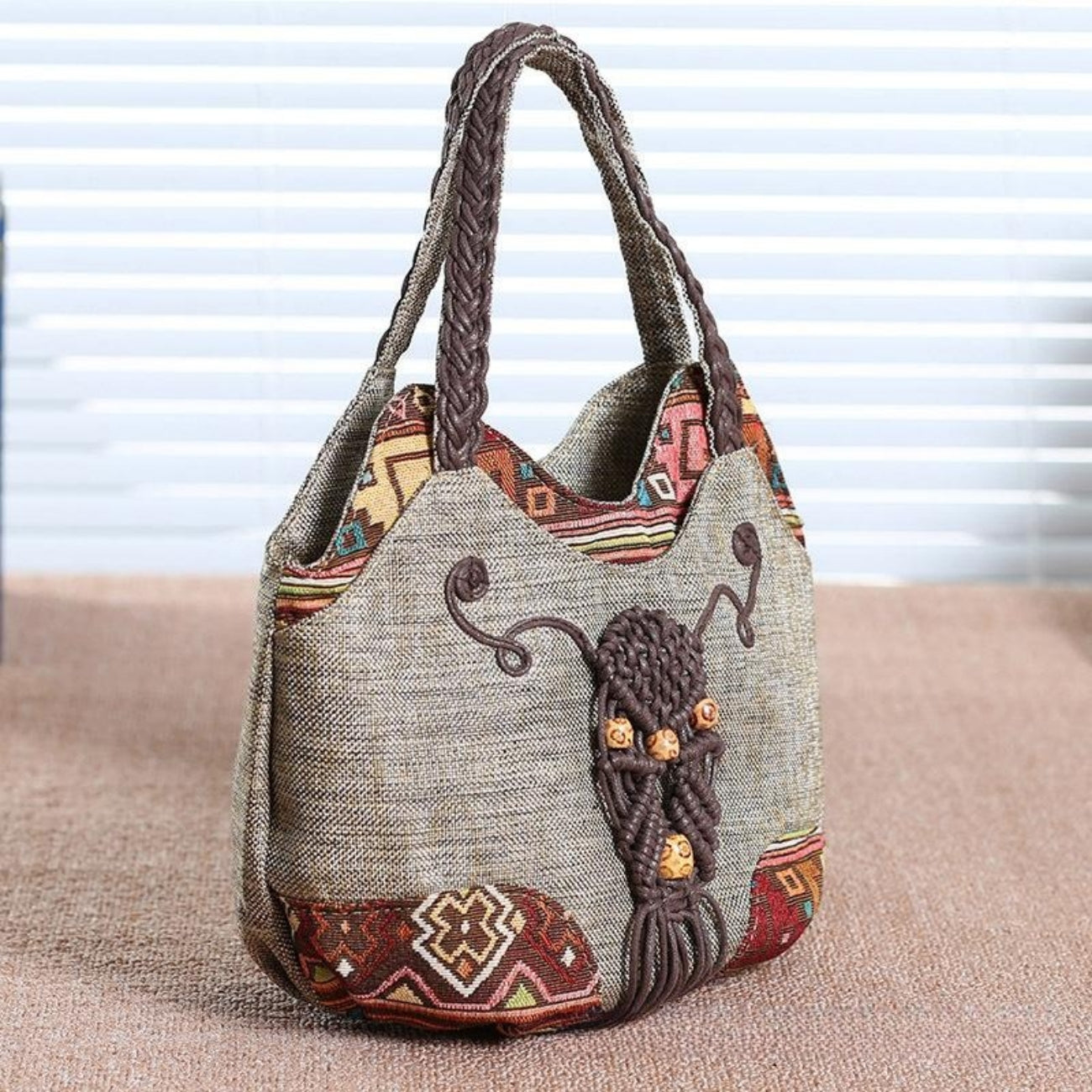 canvas tote woven women's bag large capacity portable shopping holiday gift for girlfriend