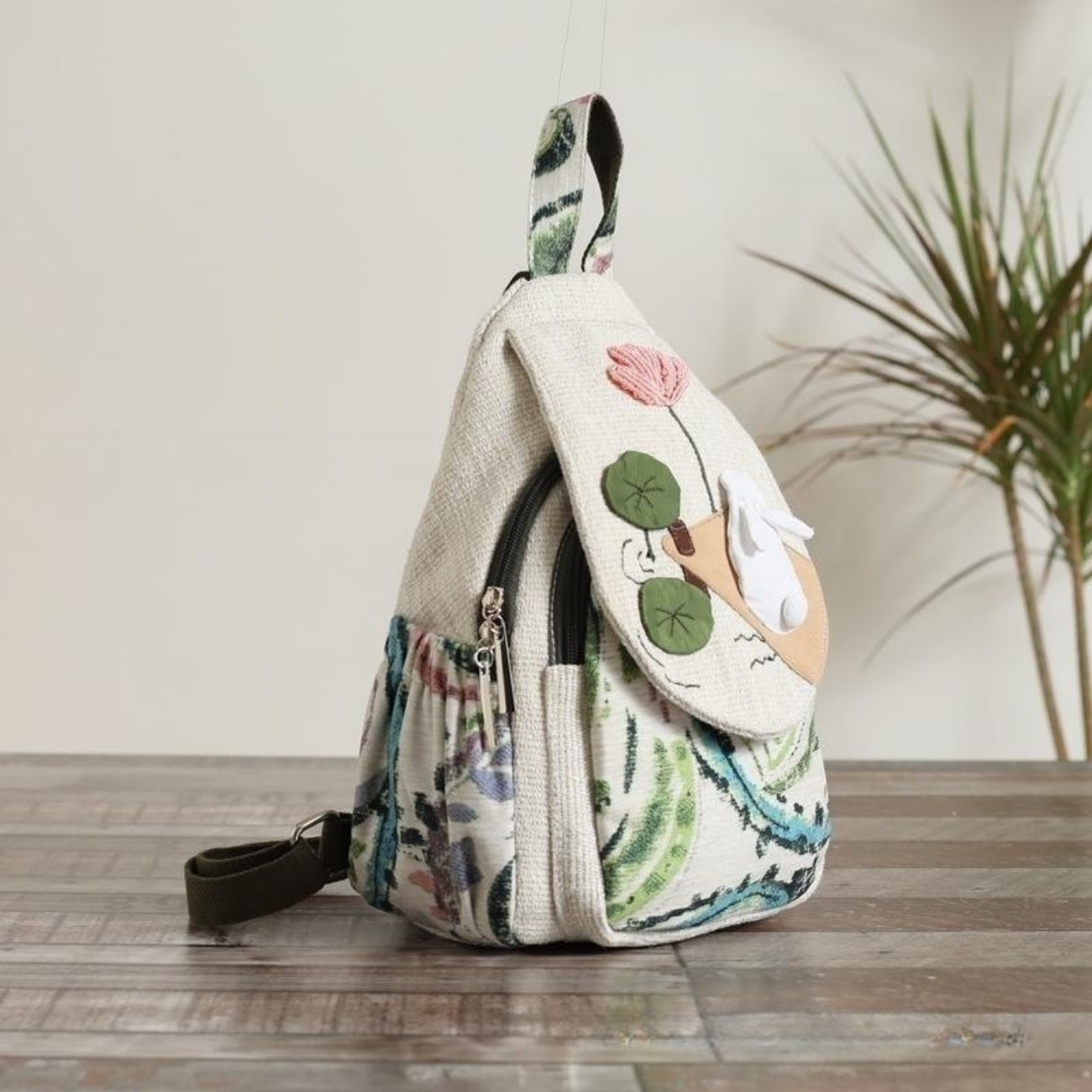 canvas backpack with multiple compartments, portable commuting, birthday gift for girlfriend