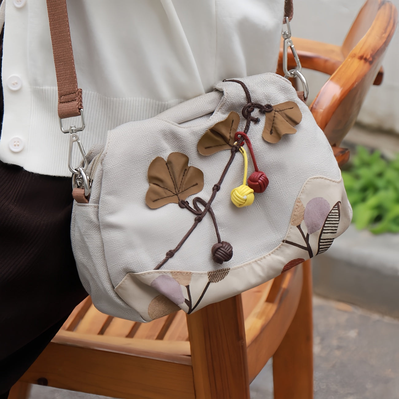 Maple leaf multi layered canvas tote, birthday gift for girlfriend and mother