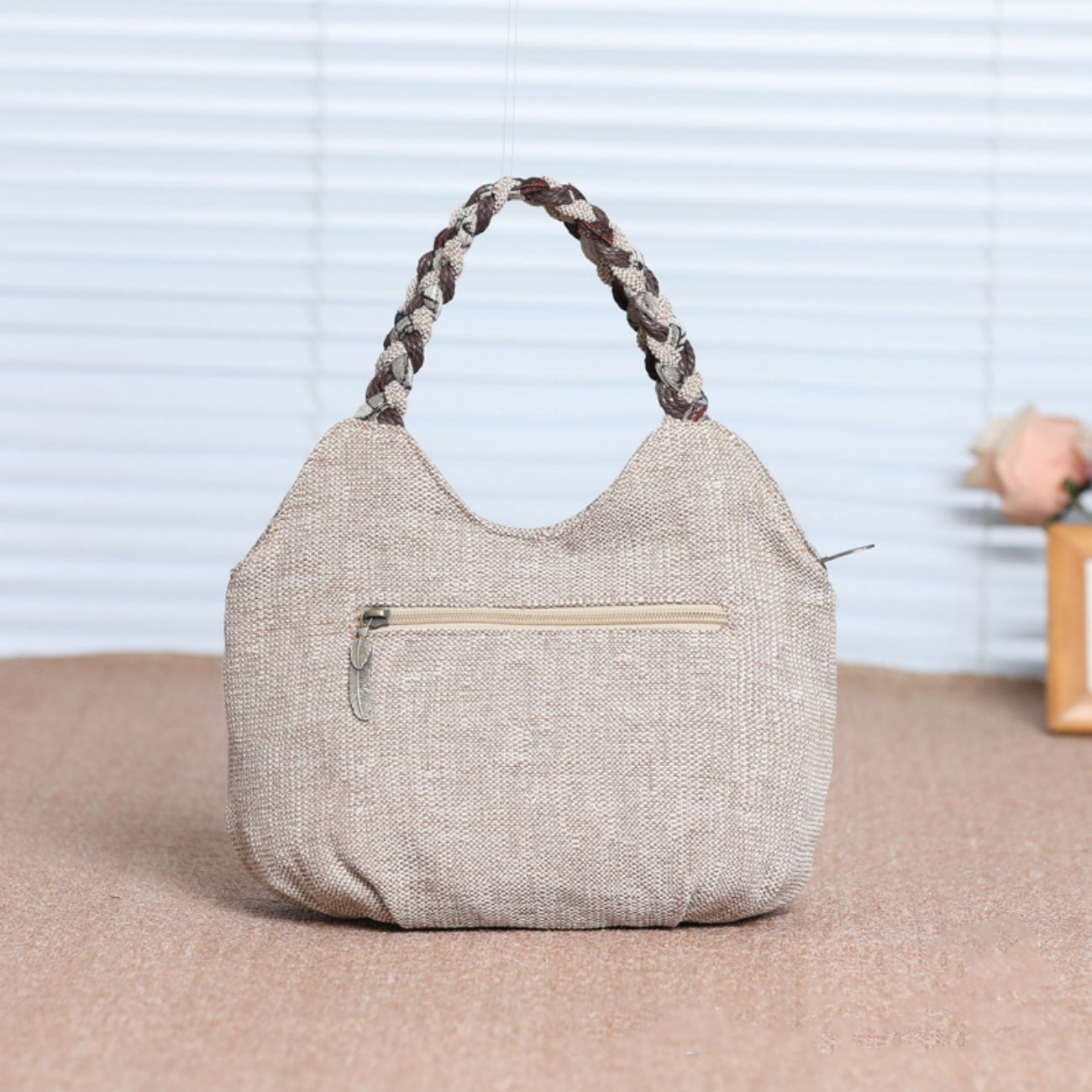 Handmade woven canvas tote, canvas fabric, birthday gift for girlfriend