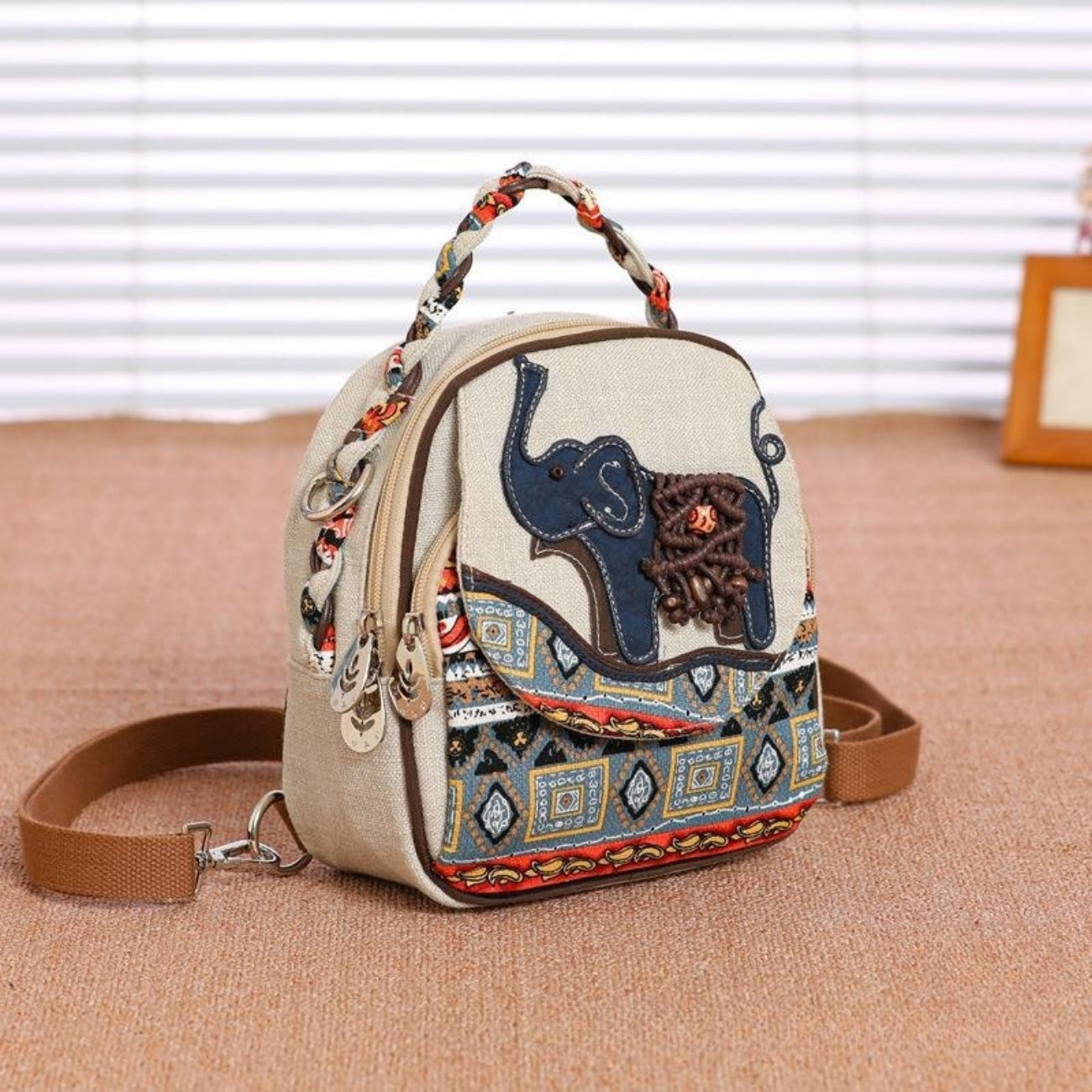 Multi functional small bags canvas sling bag with multiple compartments, single shoulder crossbody bag, canvas backpack