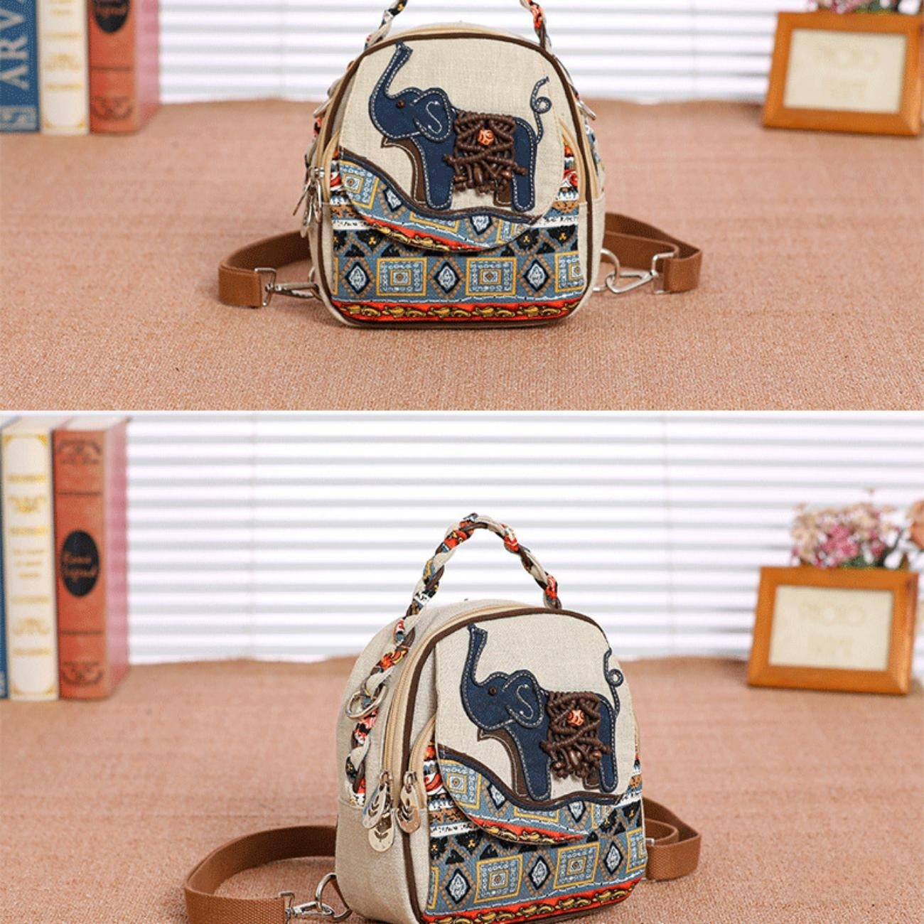 Multi functional small bags canvas sling bag with multiple compartments, single shoulder crossbody bag, canvas backpack