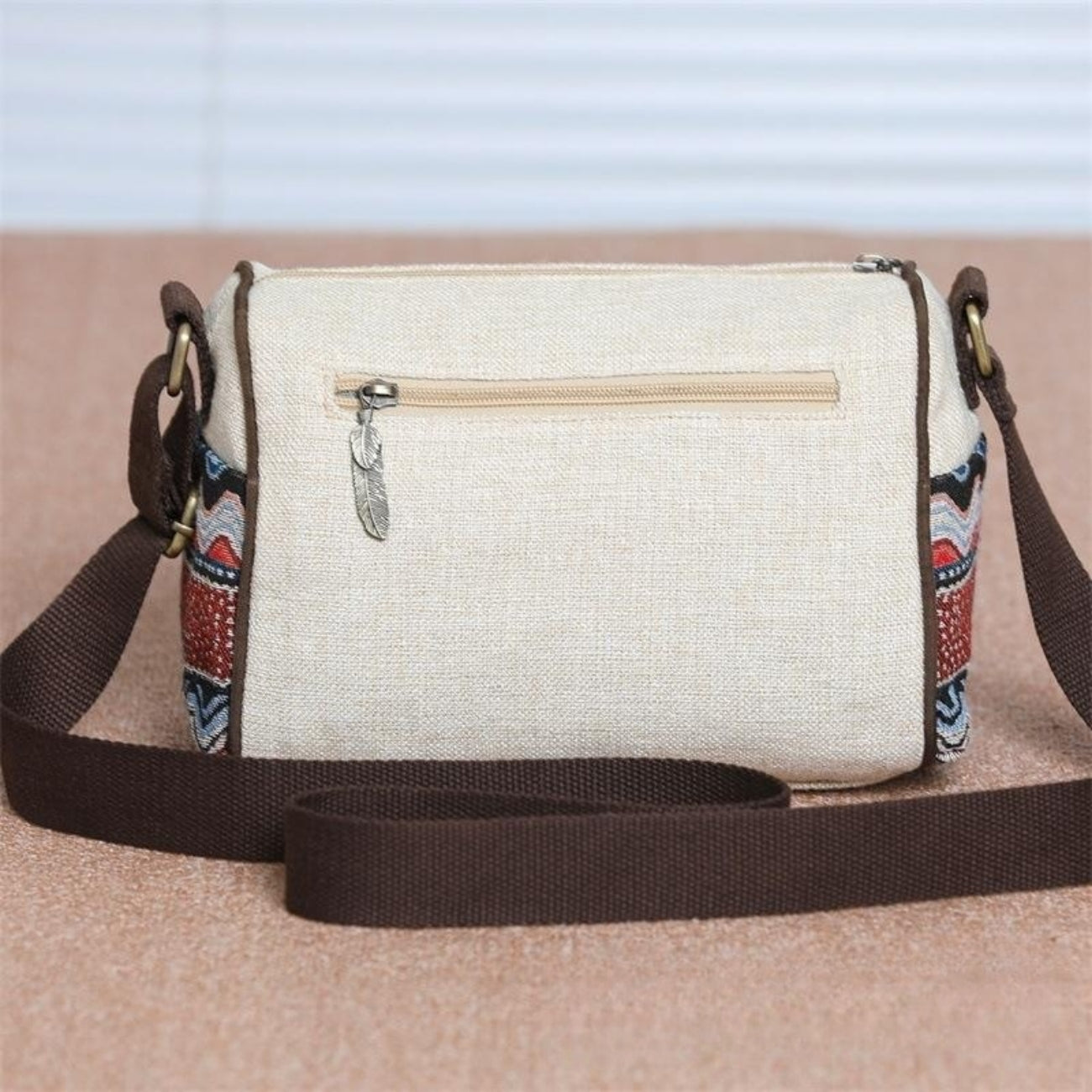 Lightweight women's canvas sling bag woven fabric holiday gift for girlfriend mother