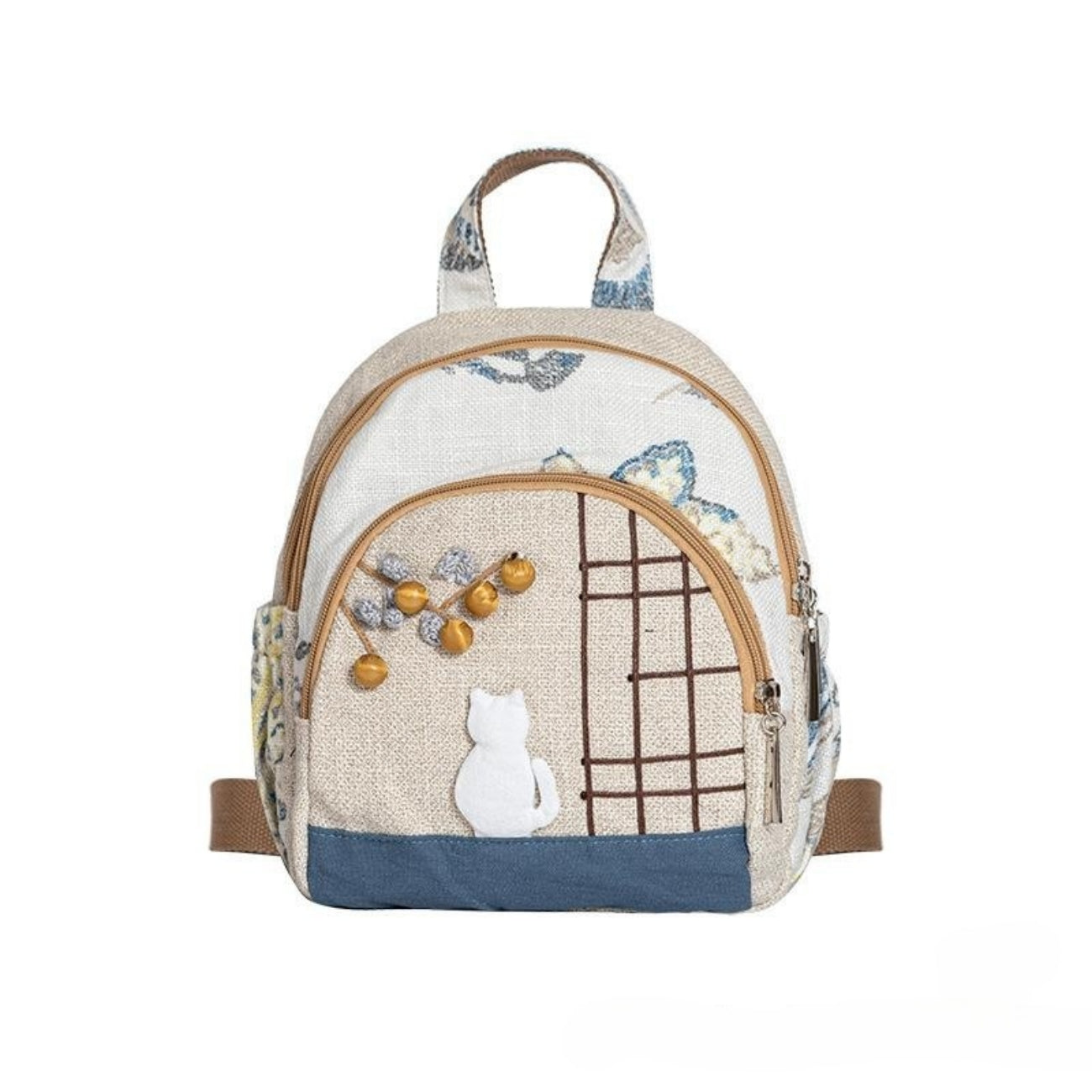 canvas backpack with multiple compartments, cat shaped, commuting, holiday gift for girlfriend