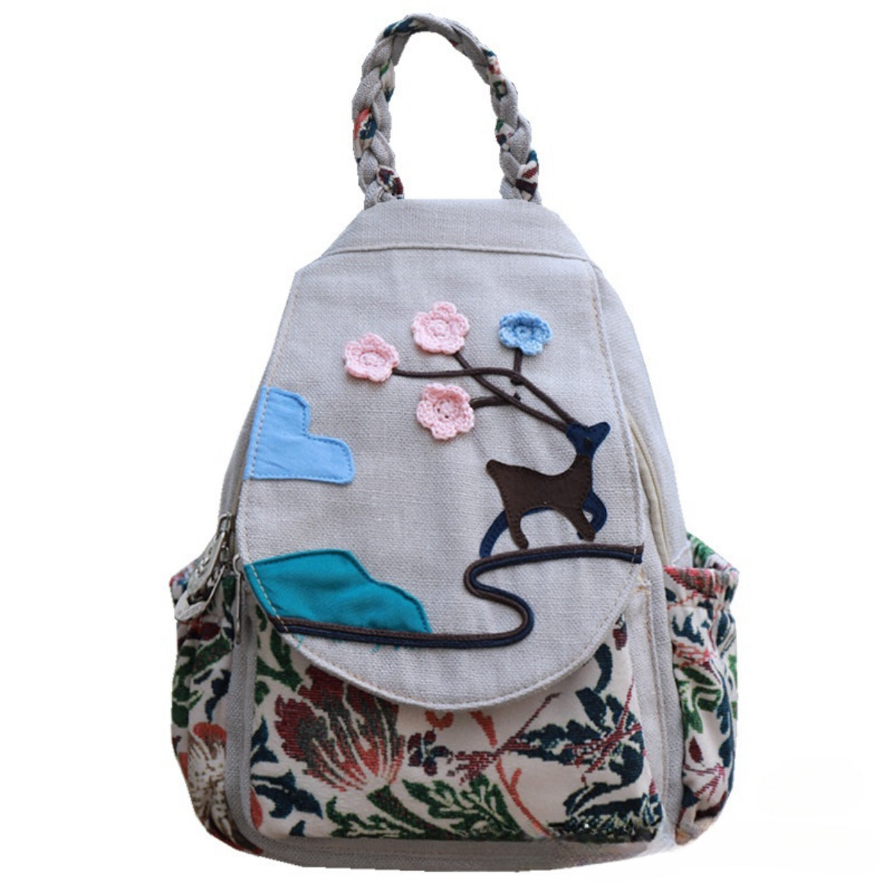 Sika Deer Creative Canvas Backpack Birthday Gift for Girlfriend