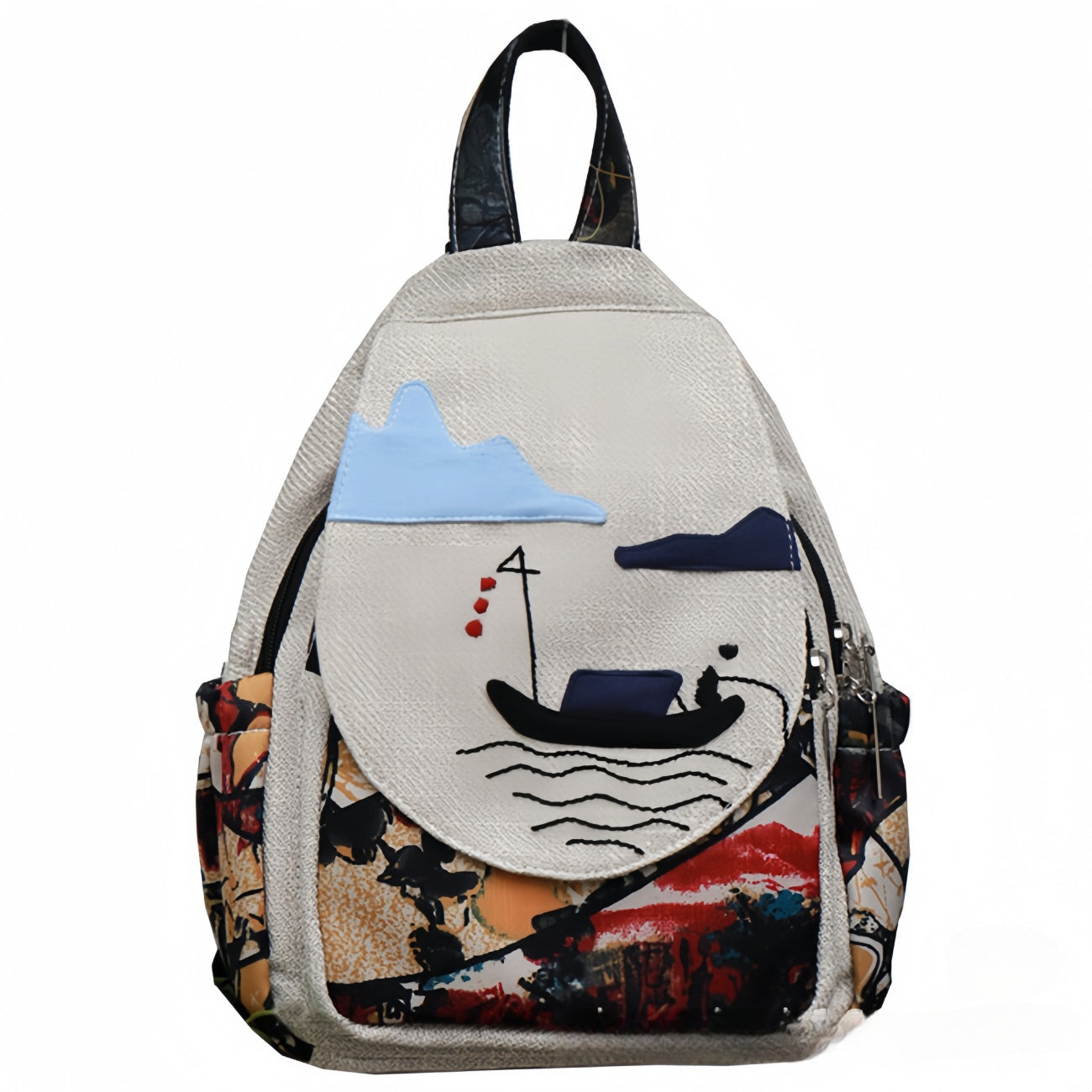 Landscape painting canvas backpack creative birthday gift for girlfriend