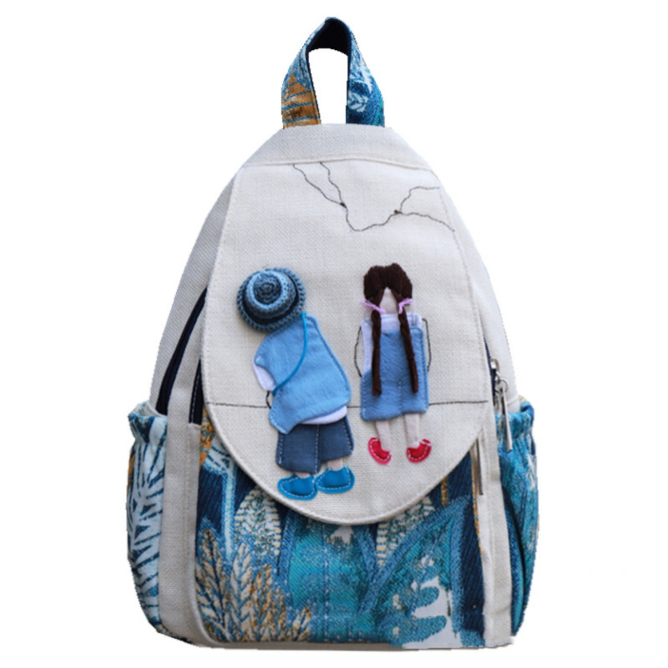 Creative cartoon travel canvas backpack birthday gift for girlfriend