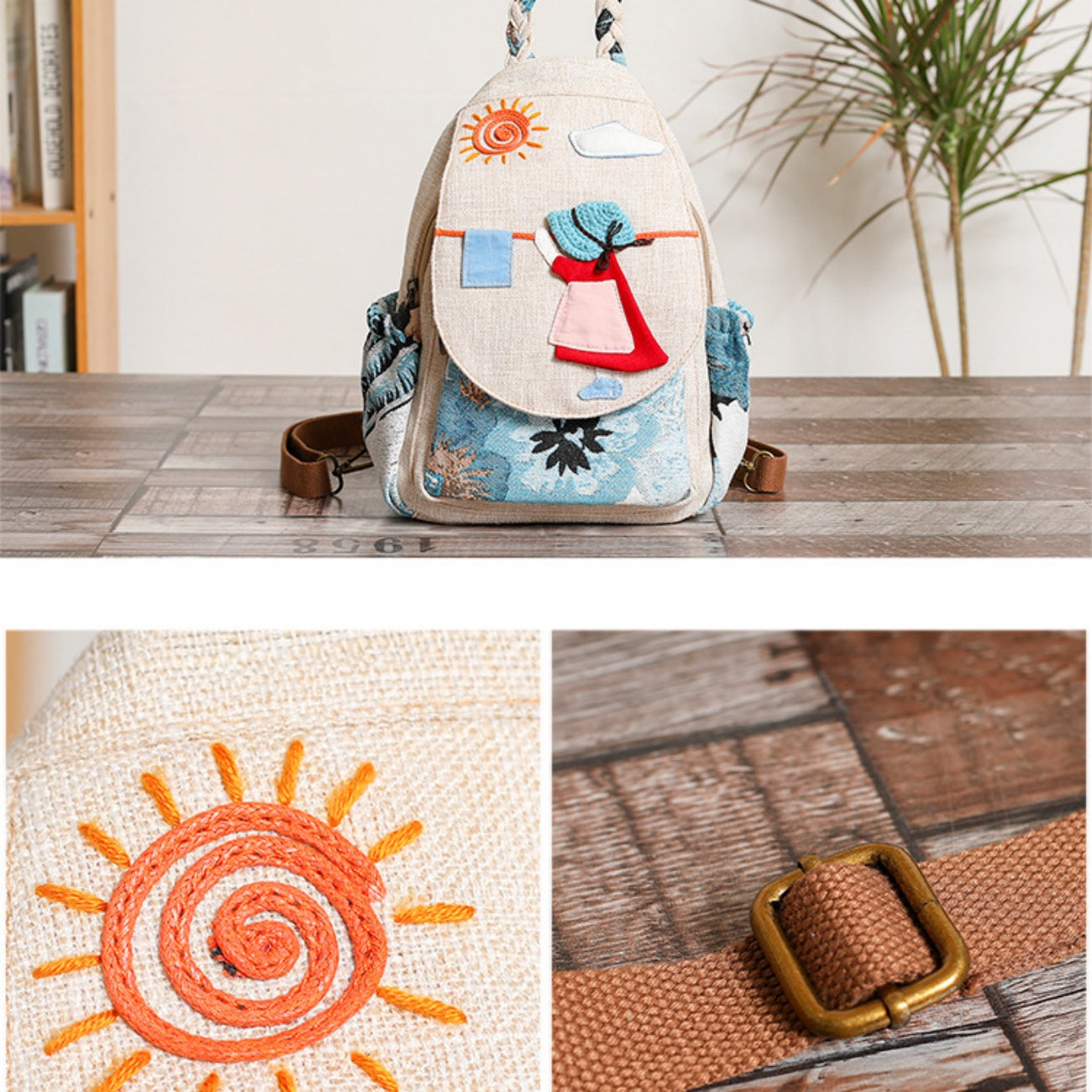 Sunshine Life Creative canvas backpack Birthday Gift for Girlfriend