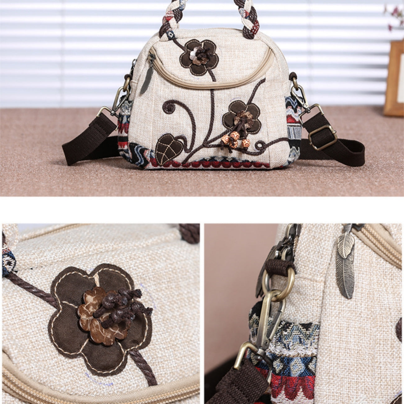 Multifunctional Lightweight Fabric Bag Shoulder Bag Messenger Bag Handbag Women's Bag