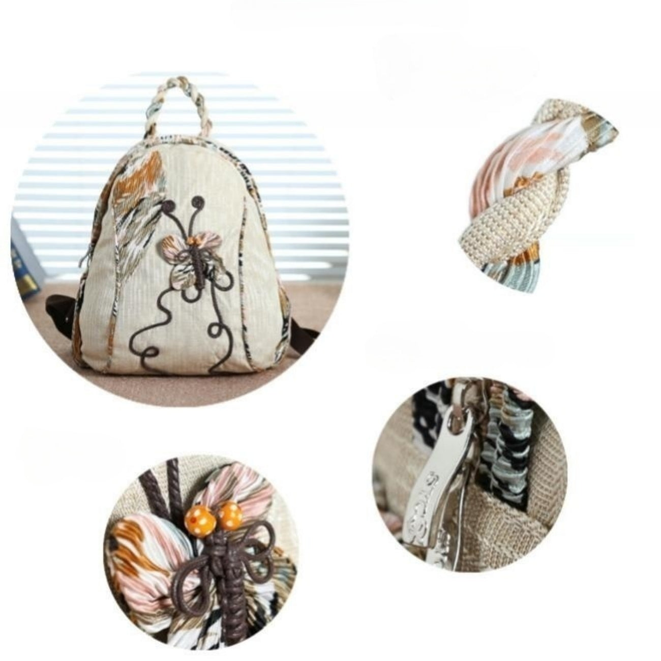 Butterfly Large Capacity canvas backpack Portable Commuter Travel Holiday Gift for Girlfriend