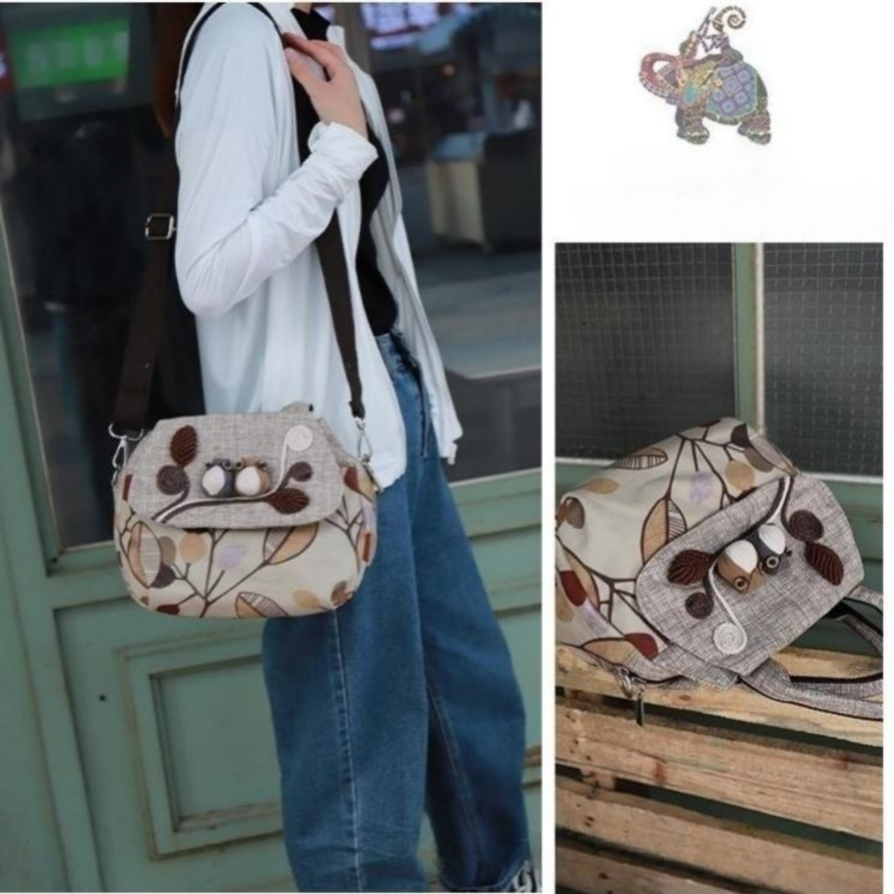 Canvas sling bag shoulder crossbody for convenient commuting, birthday gift for girlfriend and mother